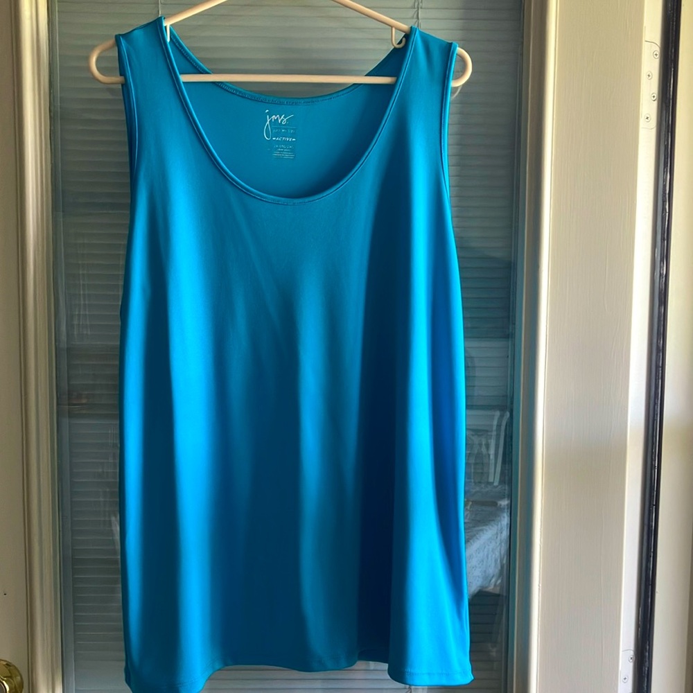 Just My Size Blue Sleeveless Relaxed Tank Top